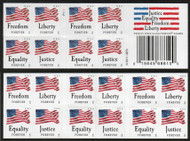 #4641 - 44c Forever Justice, Equality, Freedom and Liberty Complete Booklet Pane of 20, VF OG NH