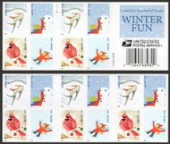 #4937 - 40b Forever Winter Fun Complete Booklet Pane of 20, VF OG NH