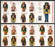 #4360 - 63b 42c Holiday Nutcrackers Complete Booklet Pane of 20, VF OG NH