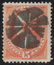 # 163 F/VF, circle of triangles cancel, eye popping color!