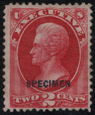 #O 11s F-VF mint, Specimen, no gum as issued, pretty color!