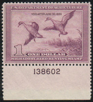 #RW 5 F/VF OG NH, Plate number single, nicely centered, SELECT!