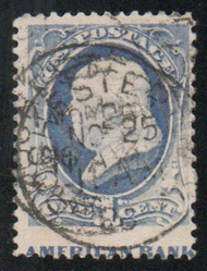 # 206 F-VF, town cancels, imprint at bottom, very neat!