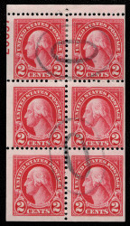 # 634d F-VF, Booklet Pane of 6 w/ partial plate number, fresh color!