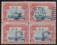 #C 11 F-VF, Block of 4, town and target cancels, neat!