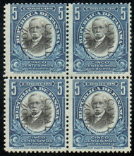 Canal Zone # 28 Fine+ OG NH, Block of 4, vivid color, RARE NH!