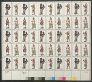 #2240 - 43 VF OG NH, 22c American Folk Art Series Full Sheet, nice!
