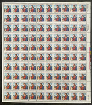 #2244 VF OG NH, 22c Christmas Madonna Full Sheet, vibrant color!