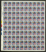 #2276 VF OG NH, 22c Flag and Fireworks Full Sheet, bold colors!
