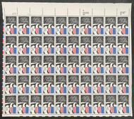 #2421 VF OG NH, 25c Bill of Rights Full Sheet, fresh colors!