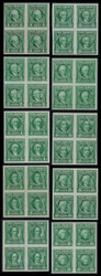 #RD67 - RD78a IMPERF BLOCKS, VF/XF NH, no gum as issued, w/PSE (01/14) CERTS, each block with a certificate, WE MAY SELL INDIVIDUALLY, ASK TO BREAK UP!!  TOUGH SET TO DUPLICATE!  RARE!