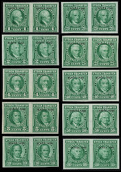 #RD67 - RD78a IMPERF PAIRS, VF/XF NH, no gum as issued, w/PSE (01/14) CERTS, each pair with a certificate, WE MAY SELL INDIVIDUALLY, ASK TO BREAK UP!!  TOUGH SET TO DUPLICATE!  RARE!