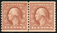 # 495 VF OG NH, Line Pair, rich color!