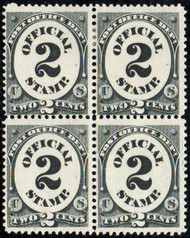 #O 48 F-VF OG Hr, bottom stamps NH, Block of 4, bold color!