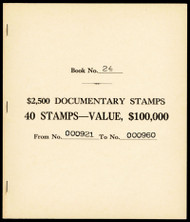 #R730a COMPLETE BOOK, VF NH NGAI, 1958 $2,500 carmine, complete booklet of ten panes, way undervalued as a complete book ($6000) SCARCE!!