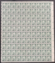 #1031b VF OG NH, 1c George Washington Full Sheet of 100, dry printing, neat sheet! STOCK PHOTO