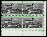 #RW43 VF OG NH, plate block of 4, fresh