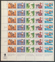 #2496 - 2500 VF/XF OG NH, 25c Olympians Full Sheet, eye popping color, CHOICE!