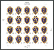 #4032 VF/XF NH, 39c Purple Heart Full Sheet, rich color, CHOICE!