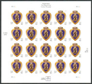 #4164 VF/XF NH, 41c Purple Heart Full Sheet, vivid color, CHOICE!