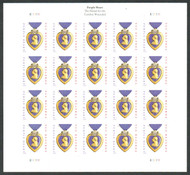 #5035 VF/XF NH, Forever Purple Heart Full Sheet, post office fresh, SELECT!