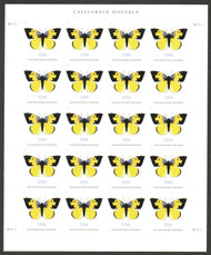 #5346 VF/XF NH, Non-Machinable Surcharge California Dogface Butterfly Full Sheet, very fresh, CHOICE!