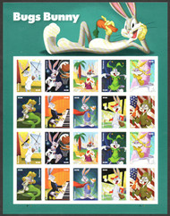 #5494 - 5503 VF NH, Forever Bugs Bunny Full Sheet, vibrant colors! STOCK PHOTO