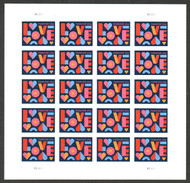 #5543 VF/XF NH, Forever Love Full Sheet, vibrant colors, SELECT!