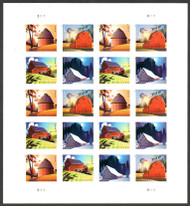 #5546 VF/XF NH, Postcard Rate Barns Full Sheet, eye popping color, SELECT!