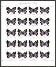 #5568 VF/XF NH, Non-Machinable Surcharge Colorado Hairstreak Butterfly Full Sheet, beautiful, CHOICE!