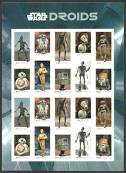 #5573 - 5582 VF/XF NH, Forever Star Wars Droids Full Sheet, rich colors, CHOICE!