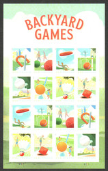 #5627 - 5634 VF NH, Forever Backyard Games Full Sheet, rich colors! STOCK PHOTO