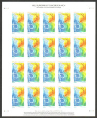 #B 5 VF/XF NH, First Class Breast Cancer Research Full Sheet, eye popping color, SELECT!
