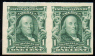 # 314 VF OG H, Imperf Pair, vivid color!