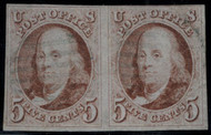 #   1 VF/XF,  Pair, faintly canceled in black, all 6 margins are well clear, SUPER NICE!