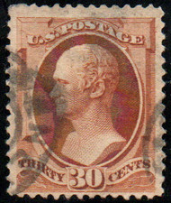 # 217 F-VF, town cancel, thin, fresh color!