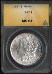 1887 Morgan Dollar ANACS MS-64