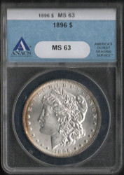 1896 Morgan Dollar ANACS MS-63