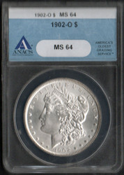 1902-O Morgan Dollar ANACS MS-64