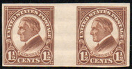 # 631 VF OG NH, Pair w/ gutter, post office fresh!