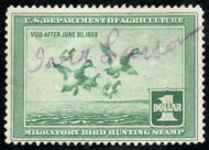 #RW 4 F-VF, purple fancy signature cancel, vibrant color!