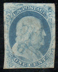 #   7 F-VF, light blue cancel, vibrant color!