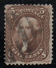 #  76 F/VF, cork cancel, crease, rich color!