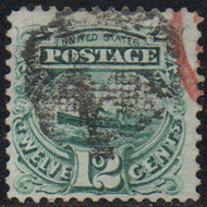 # 117 VF, cork and red cancel, neat piece!