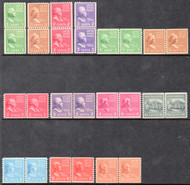 # 839 - 851 VF OG NH, Line Pairs, fresh color set!