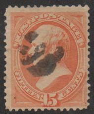 # 189 F-VF, cork cancel, eye popping color!