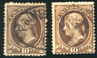 # 209b F/VF, Black Brown, variety,  nice stamp