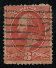 # 214 F-VF, line cancel w/ number, thin, bright color!