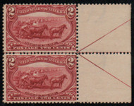 # 286 F-VF OG NH, Line Pair w/ arrow, neat!