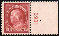 # 512a F-VF OG NH, Plate number single, brown carmine shade, bold color!